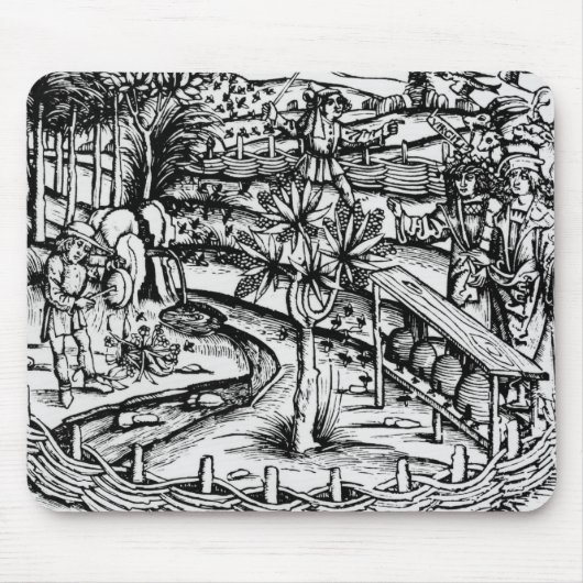 Glückliche husbandsmen, die Bienen, Illustration Mousepad (Vorne)