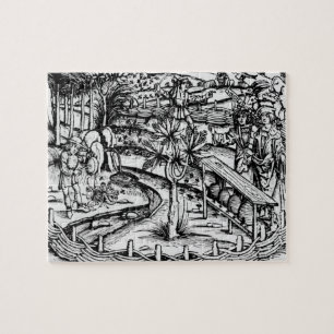 Glückliche husbandsmen, die Bienen, Illustration Puzzle