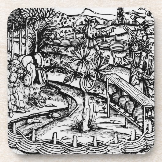 Glückliche husbandsmen, die Bienen, Illustration Untersetzer (Vorderseite)