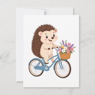 Glückliche Igel-Fahrt Mitteilungskarte