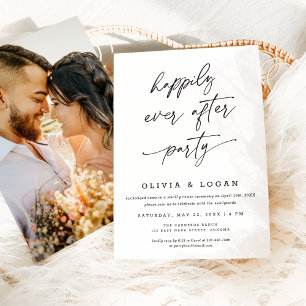 Glückliche Immer Nach Der Party-Skript Hochzeit Fl Einladung