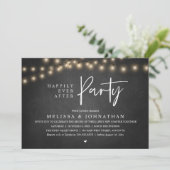 Glückliche Immer Nach Her Party, Rustikale Lichter Einladung (Stehend Vorderseite)