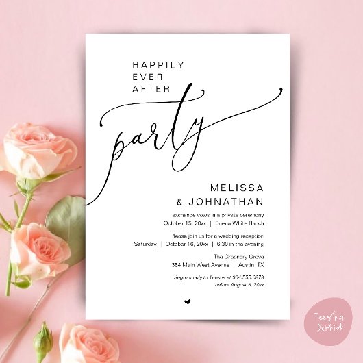 Glückliche Immerwährend-Party-Romantik-Hochzeitsem Einladung