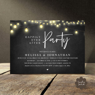 Glückliche Immerwährend-Party, Rustikale Lichterke Einladung
