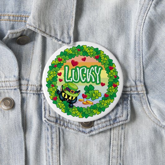 Glückliche irische Katze! Button (Beispiel)