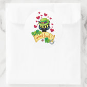 Glückliche irische Katze! Runder Aufkleber (Tasche)