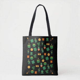 Glückliche irische Mustersymbole, heiliger Patrick Tasche