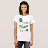 Glückliche Irish machen einen Wunsch T - Shirt (Vorne ganz)