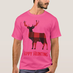 Glückliche Jagd, Hirschjagd, Buckjagd, Roter Pla T-Shirt