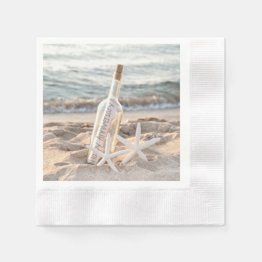 Glückliche Jahresbotschaft in Flasche Serviette (Vorderseite)