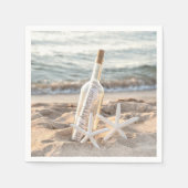 Glückliche Jahresbotschaft in Flasche Serviette (Vorderseite)