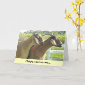 Glückliche Jahrestags-Ziege/Kinder Karte (Gelbe Blume)