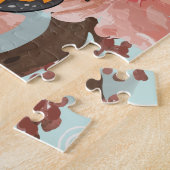 Glückliche japanische Katze | BLUME Puzzle (Seite)