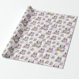 Glückliche Joggen-Monster-Kreatur Geschenkpapier