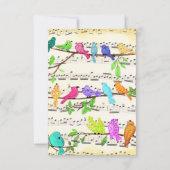 Glückliche Jubiläumskarte mit farbenfrohen musikal (Rückseite)