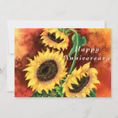 Glückliche Jubiläumskarte mit Sonnenblumen (Vorderseite)