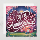 Glückliche Jubiläumskarten Elegant Feiertagskarte (Vorne/Hinten)