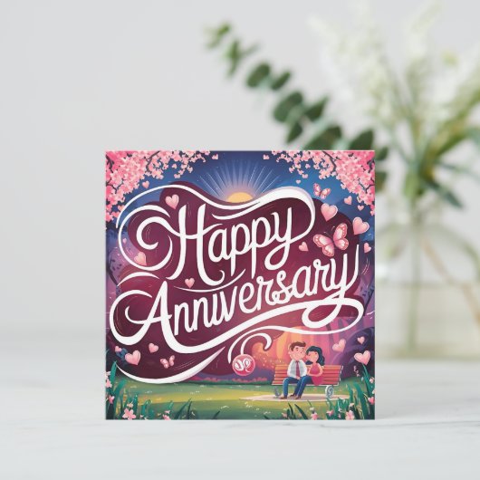 Glückliche Jubiläumskarten Elegant Feiertagskarte (Stehend Vorderseite)