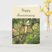 Glückliche Jubiläumsvögel in Liebe Spaß Karte (Gelbe Blume)