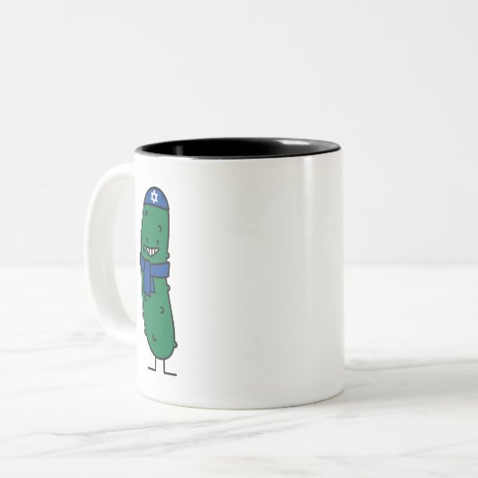 Glückliche jüdische Essiggurken-Essiggurken Zweifarbige Tasse (Vorderseite Links)