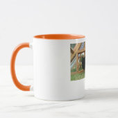 Glückliche junge Hennen in ihrer neuen Tasse (Links)