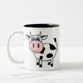 Glückliche Jungen-Kuh-Kaffee-Tasse Zweifarbige Tasse (Links)