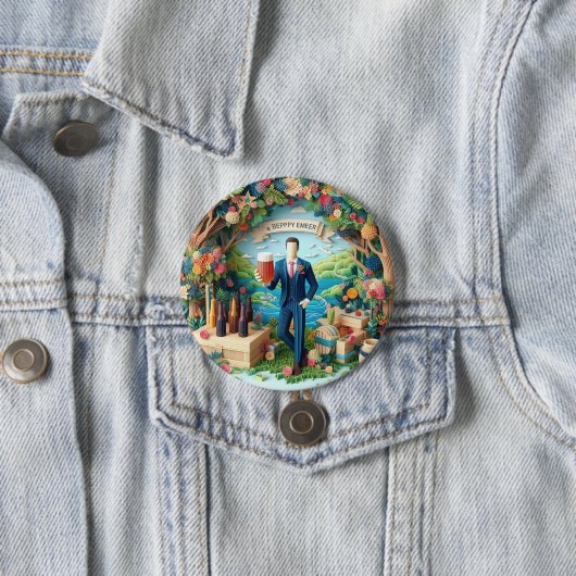 Glückliche Junggesellenabschied Feiern Button (Beispiel)