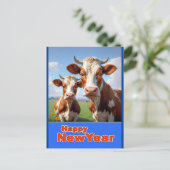 glückliche Jungkühe Postkarte (Stehend Vorderseite)