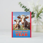 glückliche Jungkühe Postkarte (Stehend Vorderseite)