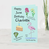 Glückliche Juni Geburtstagskarte Karte (Vorderseite)