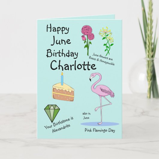 Glückliche Juni Geburtstagskarte Karte (Vorderseite)