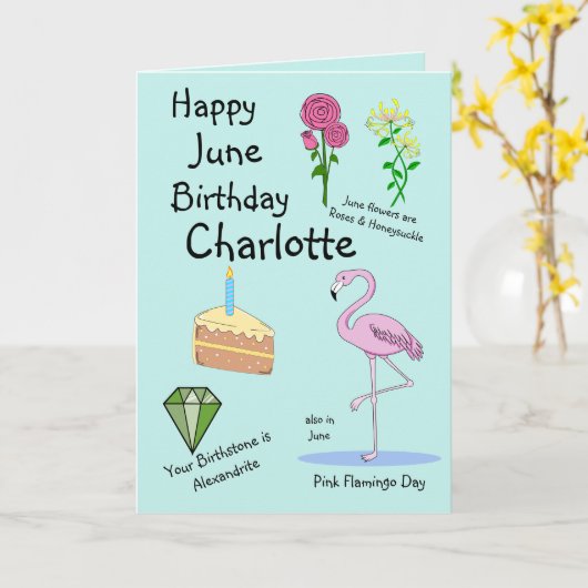 Glückliche Juni Geburtstagskarte Karte (Gelbe Blume)