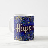 Glückliche Kaffeetasse – Lebendiger Mandala-Stil  (Vorderseite Links)