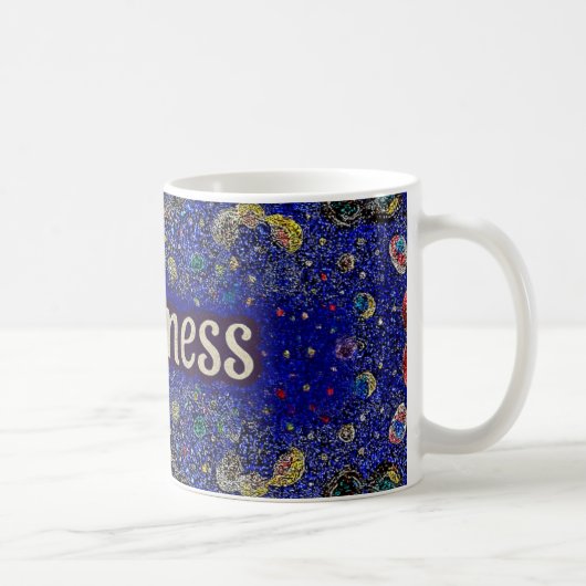 Glückliche Kaffeetasse – Lebendiger Mandala-Stil  (Rechts)