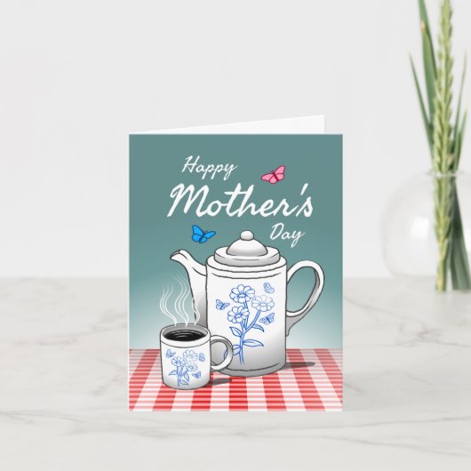 Glückliche Kaffezeit mit Mama Karte (Vorderseite)