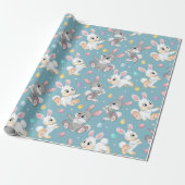 Glückliche Kaninchen  Geschenkpapier (Ungerollt)