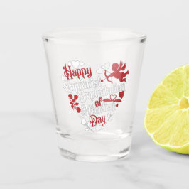 Glückliche kapitalistische Ausbeutung des Tages de Schnapsglas