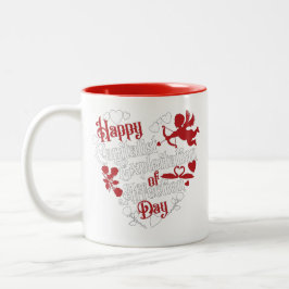 Glückliche kapitalistische Ausbeutung des Tages de Zweifarbige Tasse