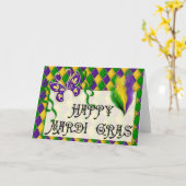 Glückliche Karneval-Maske u. Feder-Gruß-Karte d1 Karte (Gelbe Blume)