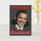 Glückliche Karte Halloween-SaugerObama Halloween (Gelbe Blume)