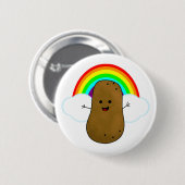 Glückliche Kartoffel und ein Regenbogen Button (Vorne & Hinten)