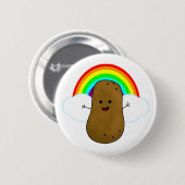 Glückliche Kartoffel und Regenbogen Button (Vorne & Hinten)