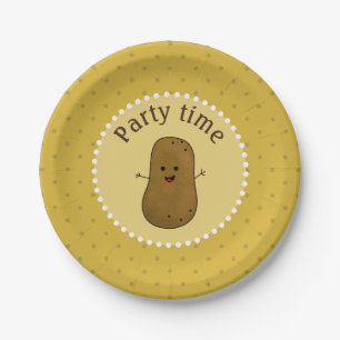 Glückliche Kartoffelparty-Zeit Pappteller