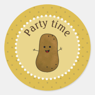 Glückliche Kartoffelparty Zeit Runder Aufkleber