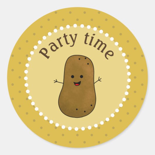 Glückliche Kartoffelparty Zeit Runder Aufkleber (Vorderseite)