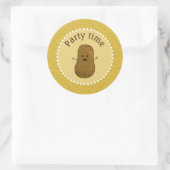 Glückliche Kartoffelparty Zeit Runder Aufkleber (Tasche)