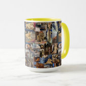 Glückliche Kätzchen Foto Collage, Tasse (VorderseiteRechts)
