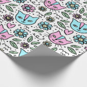 Glückliche Kätzchen Geschenkpapier (Ecke)
