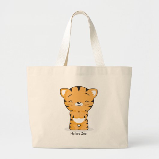 Glückliche Kätzchen-Taschen-Tasche Jumbo Stoffbeutel (Vorne)