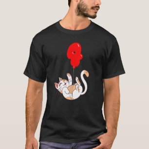 Glückliche Katze 4. Geburtstag Kinder-Ballonparty T-Shirt